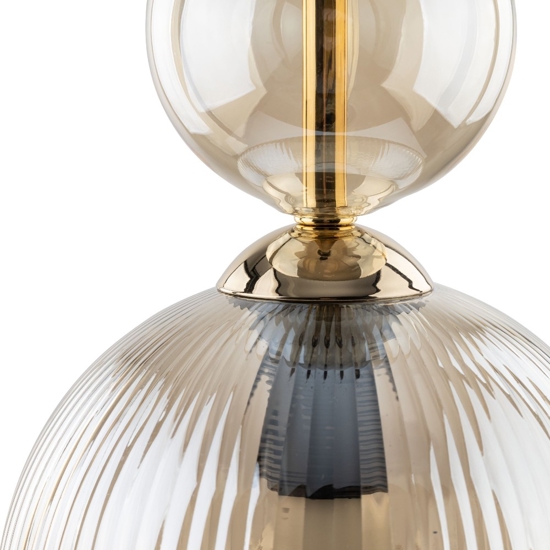 lampada a sospensione sfera di vetro ambra per camera da letto